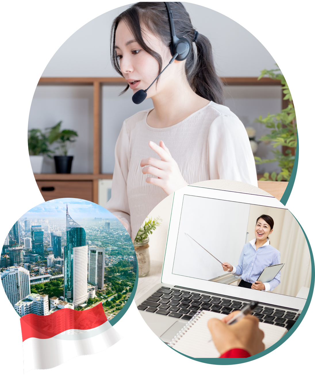 インドネシア語を学ぶ女性